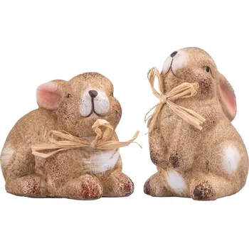 Velikonoční dekorace Zajíc keramika 66x85mm mix, hnědá