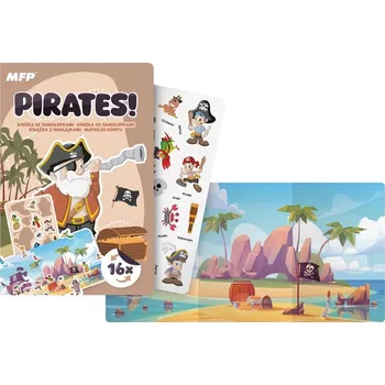 První čtění Samolepková kniha Piráti, 12x18cm, 16 samolepek