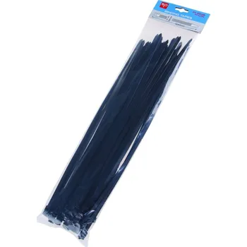 Stahovací páska LEVIOR® Pásek stahovací nylon 400×7,6 mm, černý, 50 ks 23828