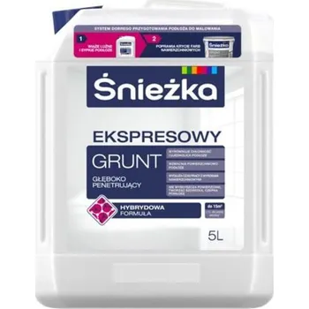 Penetrace ŚNIEŻKA® GRUNT EXPRESS rychleschnoucí hloubková penetrace do interiéru i exteriéru Balení: 5 l