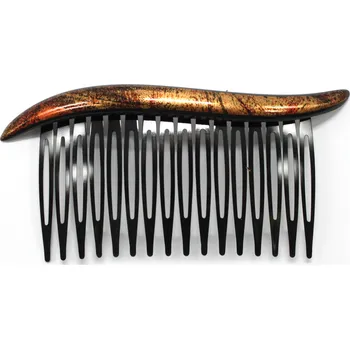 Ozdoba do vlasů Hřebínek s černo-hnědou vlnkou