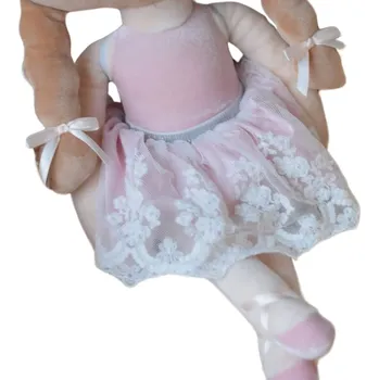 Doplněk pro panenku Tylová sukýnka s krajkou - Růžová - oblečení pro panenku