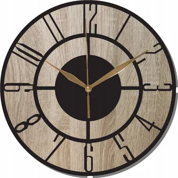 Hodiny Nástěnné hodiny dřevěné Klasický design Kulatý Hodiny Dub Sonoma 35 cm
