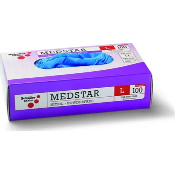 Pracovní rukavice SCHULLER EH'KLAR® Rukavice MEDSTAR NITRIL PF jednorázové, nepudrované, 100 ks Velikost: L/9 49253