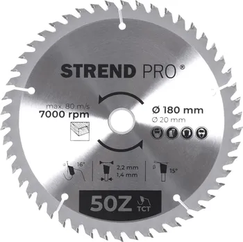 Pilový kotouč STREND PRO® Kotouč pilový TCT SK na dřevo 180×20/16×2,2 mm 50T 2232023