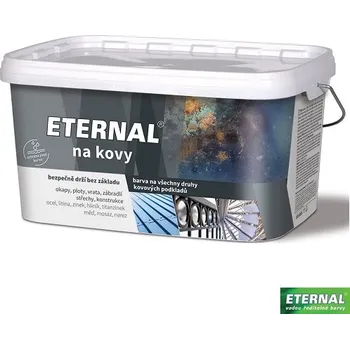 Stavební chemie ETERNAL® NA KOVY Barva akrylátová, vodou ředitelná, samozákladující Odstín (barva): 401 bílý, Hmotnost: 5 kg