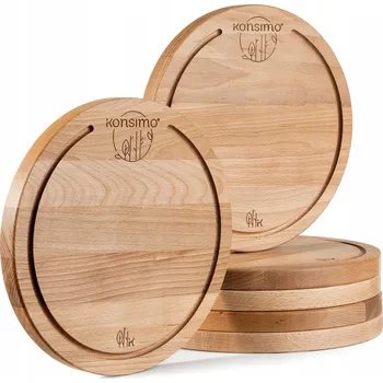 Kuchyňské prkénko Sada krájecích desek 6 kusů KONSIMO LESTE, bukové dřevo, olejované