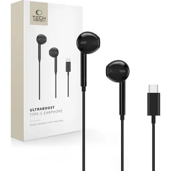 Sluchátka Tech-Protect Ultraboost Type-C Earphone Core Black