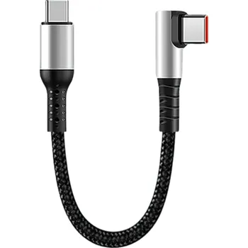 Datový kabel Rychlonabíjecí USB C na USB C kabel 50 cm 6A datový kabel s 90° kolenem loketní kabel Typ C krátký kabel přenos dat nabíjení telefon tablet