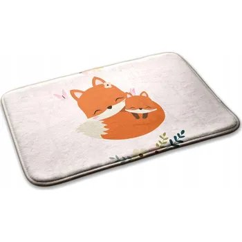 Koberec Měkká Podložka Kobereček do Dětského Pokoje Lišky zvířátka 75x45 cm