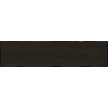 Konferenční stolek vidaXL Stolní deska 200x50x(2-6)cm ošetřený dub živá hrana [363983] Barva: tmavě hnědá