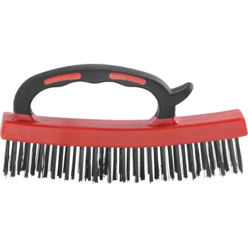 Drátěný kartáč STREND PRO® Kartáč dílenský ocelový ComfortGrip HT16047 plochý 160 mm, 4 řady 2160468