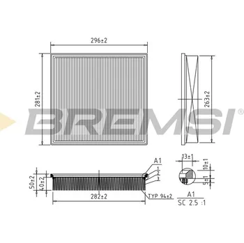 Vzduchový filtr Vzduchový filtr BREMSI FA0654