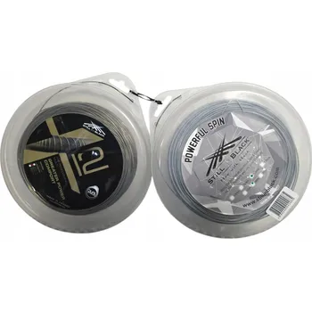 Struna na výplet tenisové rakety Tenisový výplet STILL IN BLACK HYBRIDE PWF SPIN GRIS + 12X 1,3 mm / 200 m zlatý
