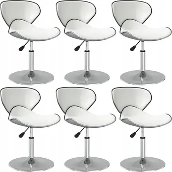 Jídelní židle VidaXL Jídelní židle, 6 ks, bílé, umělá kůže