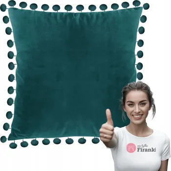 Polštář POVLEČENÍ NA POLŠTÁŘ S BAMBULEMI VELUROVÉ SAMETOVÉ DEKORAČNÍ 40x40 cm