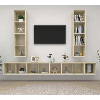 Obývací stěna vidaXL Nástěnné TV skříňky 4 ks kompozitní dřevo [3079890] Barva: dub sonoma