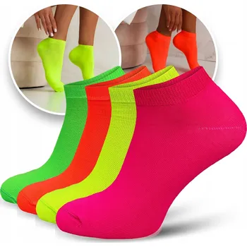 Dámské ponožky PONOŽKY KOTNÍKOVÉ PONOŽKY dámské barevné neonové módní *37-41