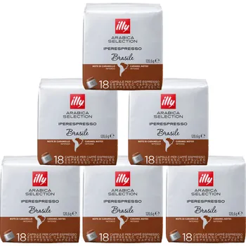 ILLY IperEspresso Brazil 100% Arabica Kávové kapsle balení 6x18 kusů