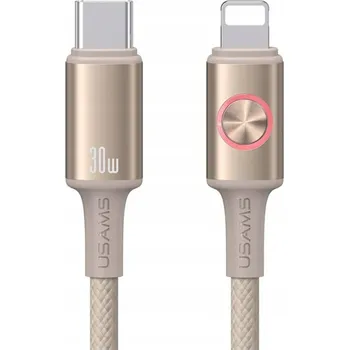Datový kabel Kabel Usams USB-C – Apple Lightning 1,2 m šedý