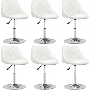 Jídelní židle Jídelní židle, 6 ks, bílé, potažené umělou kůží