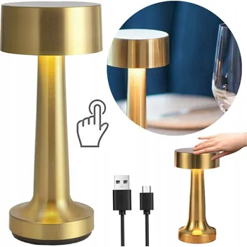 Lampička Lampa stołowa LED stolní lampa, odstíny žluté a zlaté, 3 W