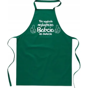 Kuchyňská zástěra KUCHYŇSKÁ ZÁSTĚRA zelená NEJLEPŠÍ BABIČKA NA dárek ke Dni FA_441_z