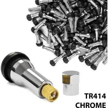 Ventil Chromovaný ventil TR414 pro bezdušové pneumatiky, 100 ks