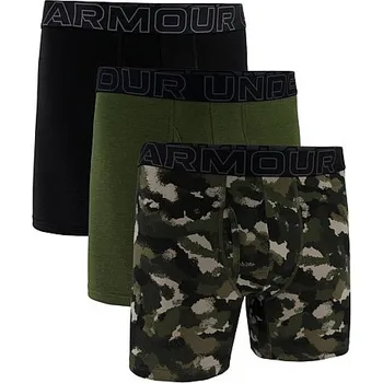 Boxerky trenky Under Armour Perf Cotton Nov 6in 3 Pack - Green/Marine OD Green/Castlerock XXXL