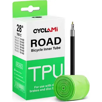 Duše na kolo CYCLAMI ULTRALEHKÁ Cyklistická Duše 30g 700x18-32c Galuskový Ventilek (Presta) 85mm TPU