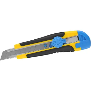 Ruční nářadí STREND PRO® Nůž odlamovací s kovovou výztuhou 18 mm plast/guma, aretace šroub