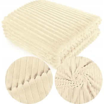 Prostěradlo 160x200 Mikroplyšová deka Ardea s prolisem - proužky, přehoz