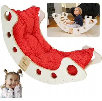 Dřevěná hračka Dřevěné Houpačka Montessori pro děti s polštářem, skládací, pevné, Polský