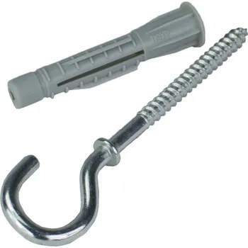 Šroub MTR® Hák s vrutem a límcem Zn 85×4 mm s hmoždinkou