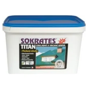 Lak na dřevo SOKRATES® TITAN základní a vrchní barva na plechové střechy Odstín (barva): 0840 červenohnědá, Velikost balení: 5 kg, Stupeň lesku: polomat