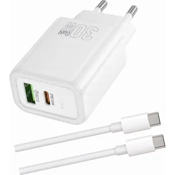 Rychlá USB-C GaN nabíječka 30W s 2m kabelem pro Samsung Galaxy A32 5G