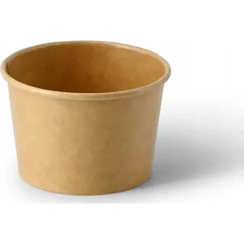 Jednorázové nádobí Kelímky na dezerty a zmrzlinu 130 ml na jedno použití, ekologický kraftový papír, 50 ks – bez příplatku