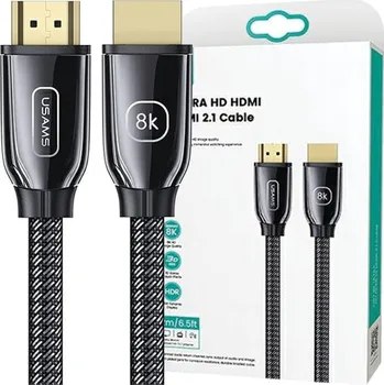 Video kabel USAMS HDMI kabel - HDMI 2.1 U67 3m 8K černý/černý Ultra HD SJ498HD01