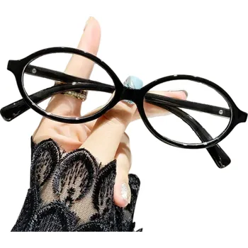 Brýle na čtení Dámské retro oválné brýle na čtení +3,50 s filtrem modrého světla Elegantní brýle z PC materiálu Stylové čtecí brýle do interiéru černá