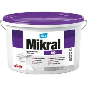 Fasádní barva HET® MIKRAL 100 Barva fasádní akrylátová, hladká, tónovaná Hmotnost: 12 kg