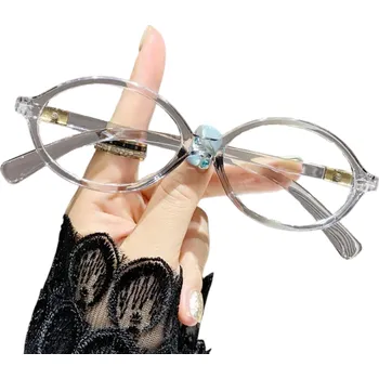 Brýle na čtení Dámské retro oválné brýle na čtení s filtrem modrého světla Dioptrie +2,50 Stylové čtecí brýle PC rámeček Elegantní design průhledná