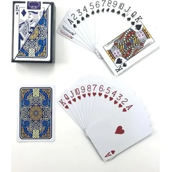 Poker Voděodolné plastové hrací karty s matným povrchem 54 kusů v červené nebo modré barvě vhodné pro poker žolíky nebo kanastu 58 x 88 mm modrá