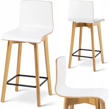Barová židle Barová Židle Deltachairs bílá, dubové dřevo 90 cm