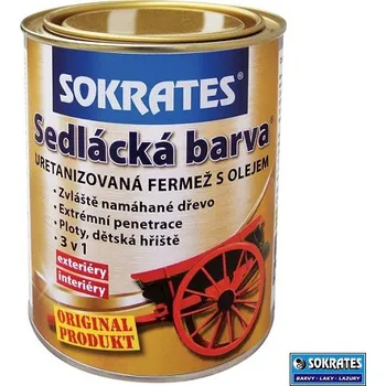 barva a nátěr na dřevo SOKRATES® Sedlácká barva Odstín (barva): 0820 cihlová červená, Velikost balení: 0,7 kg, Stupeň lesku: pololesk