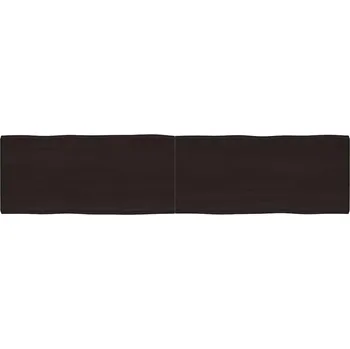 Konferenční stolek vidaXL Stolní deska 220x50x(2-6)cm ošetřený dub živá hrana [363989] Barva: tmavě hnědá