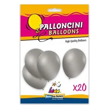 Balónek Italské METALICKÉ balónky 26 cm stříbrné 20 kusů