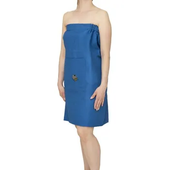 Kilt do sauny dámský modrý vaflový, 100 % bavlna