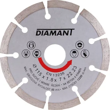 Řezný kotouč Kotouč diamantový DIAMANT segmentový 115×22,23 mm