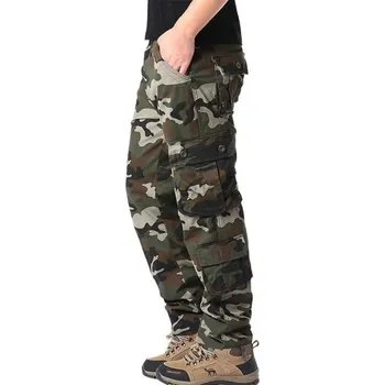 Pánské kalhoty Pánské taktické maskovací kalhoty Více kapes Vojenský styl Outdoorové kalhoty Odolný materiál Kempování Turistika Práce zelená 36