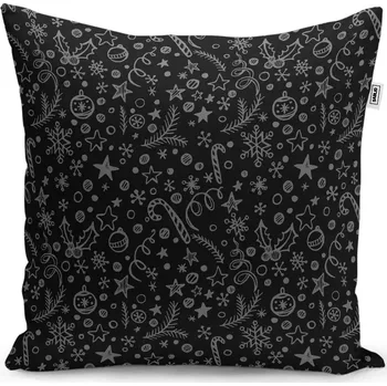 Polštář Dekorační polštář Vánoce na černé - Sablio - 40x40 cm